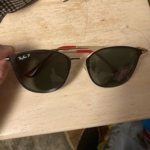RAY-BAN FERRARI GOLD FRAME SUNGLASSES